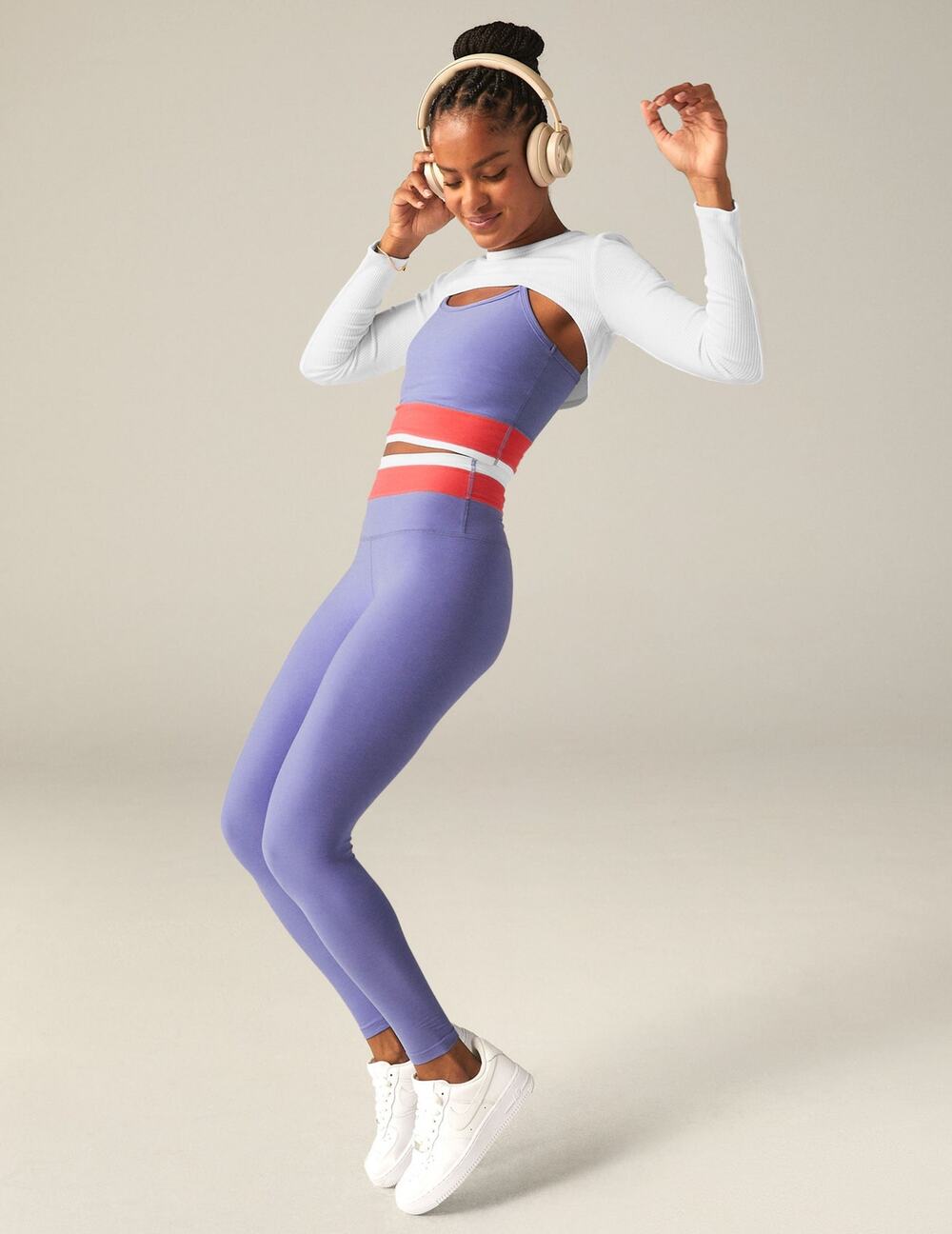 Beyond Yoga Spacedye Horizon Colorblock Midi Legging Periwinkle Cloud